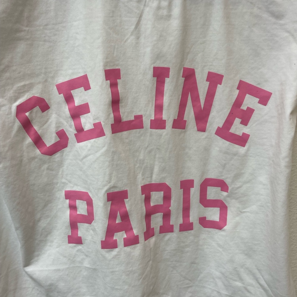 LAVENDER Celine Paris Capped Sleeves T Shirt (M) - Picture 4 of 6